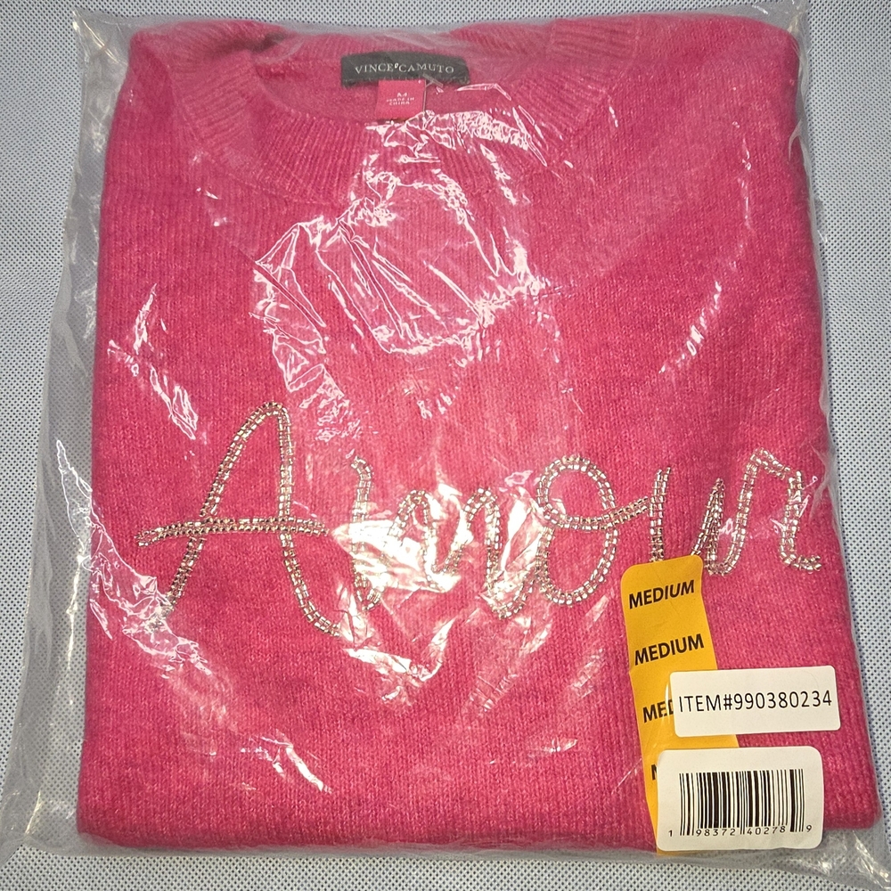 Vince Camuto Pink Crew Neck Sweater
